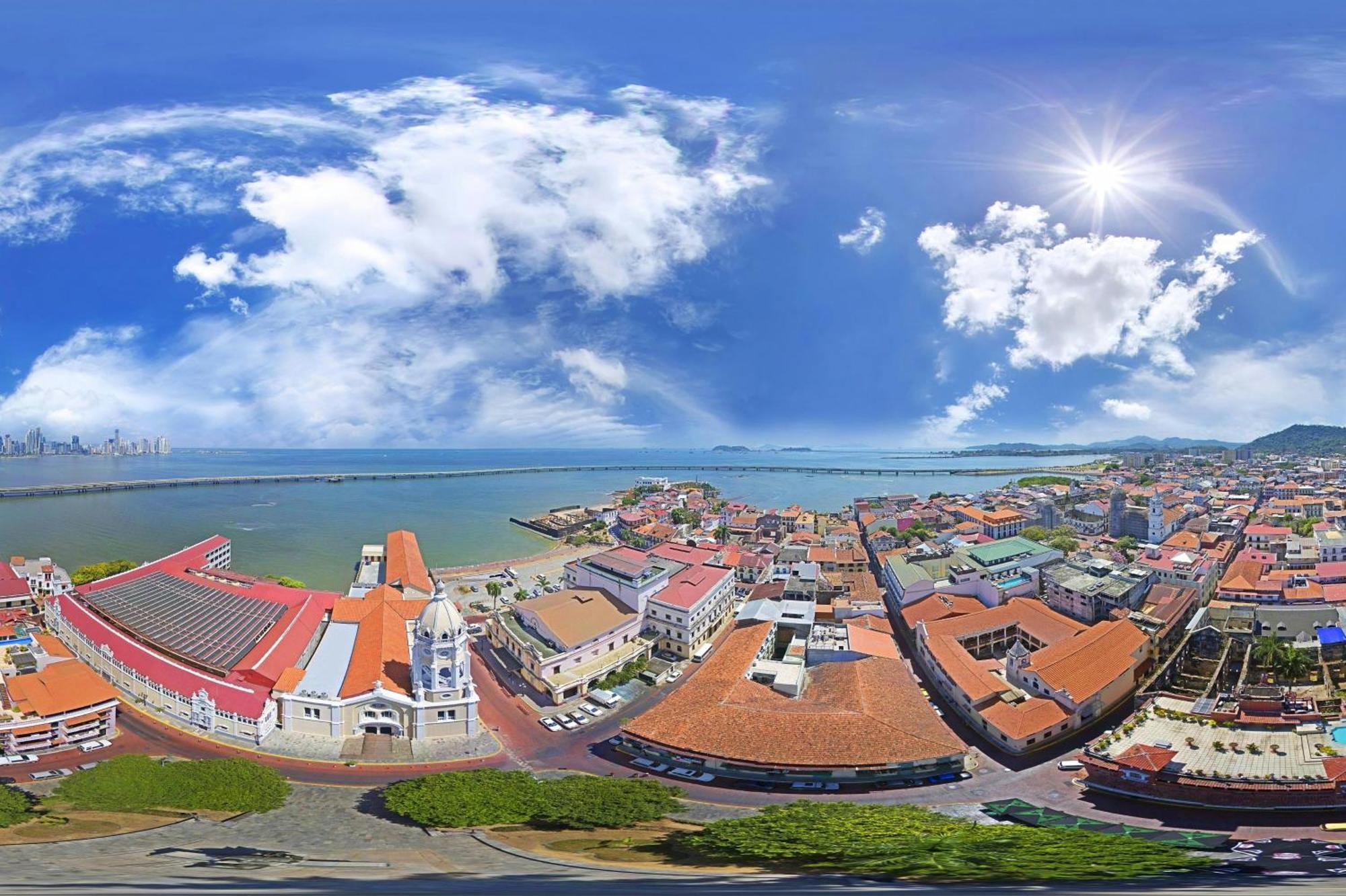 巴拿马jw万豪酒店 巴拿马城 外观 照片 Aerial view of the town